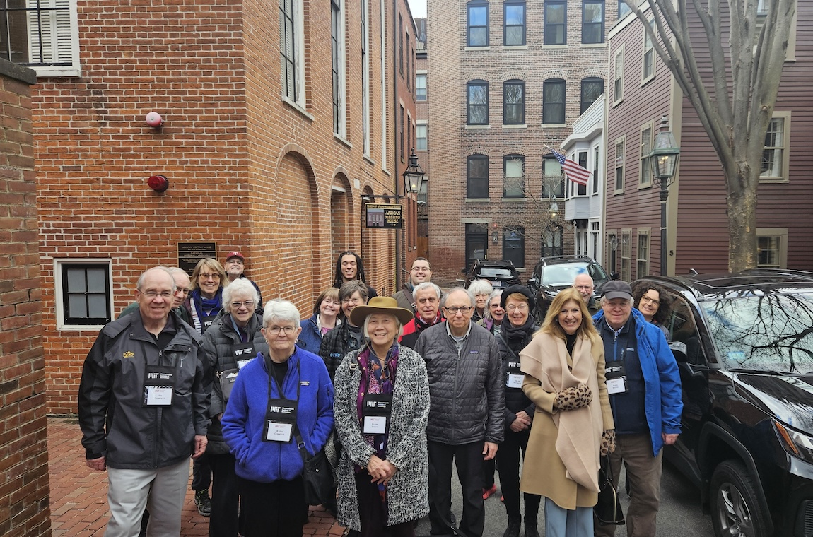 The whole crew of MIT Retirees at the Museum of African American History
