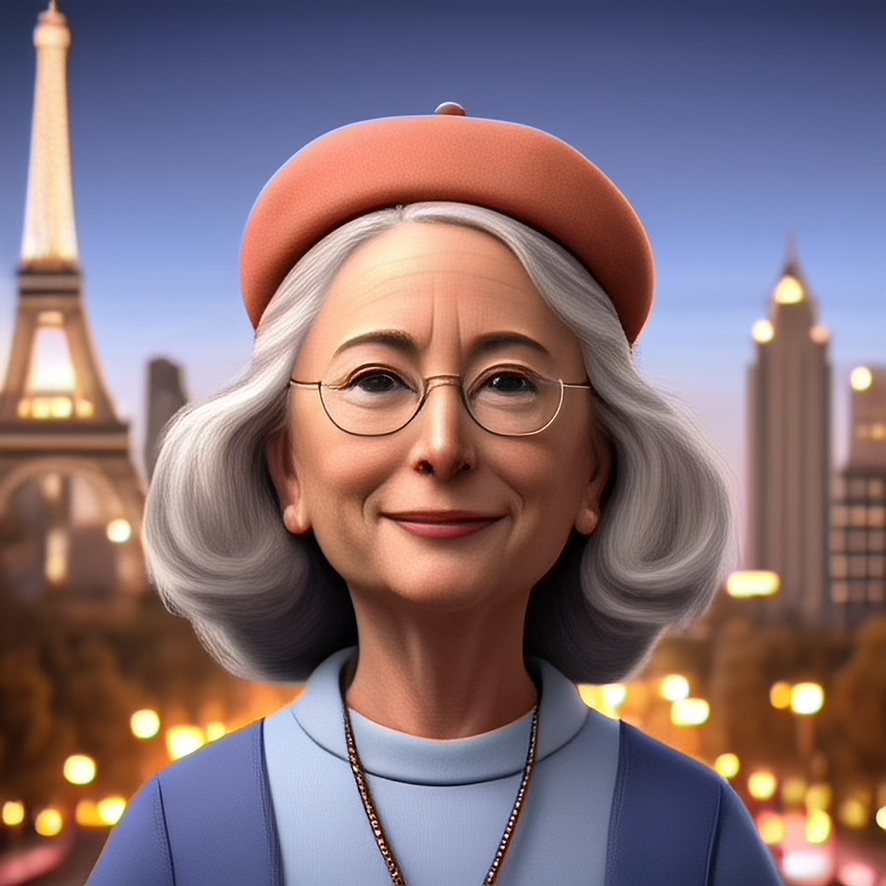 Computer generated avatar of Margaret Ann Gray in Paris